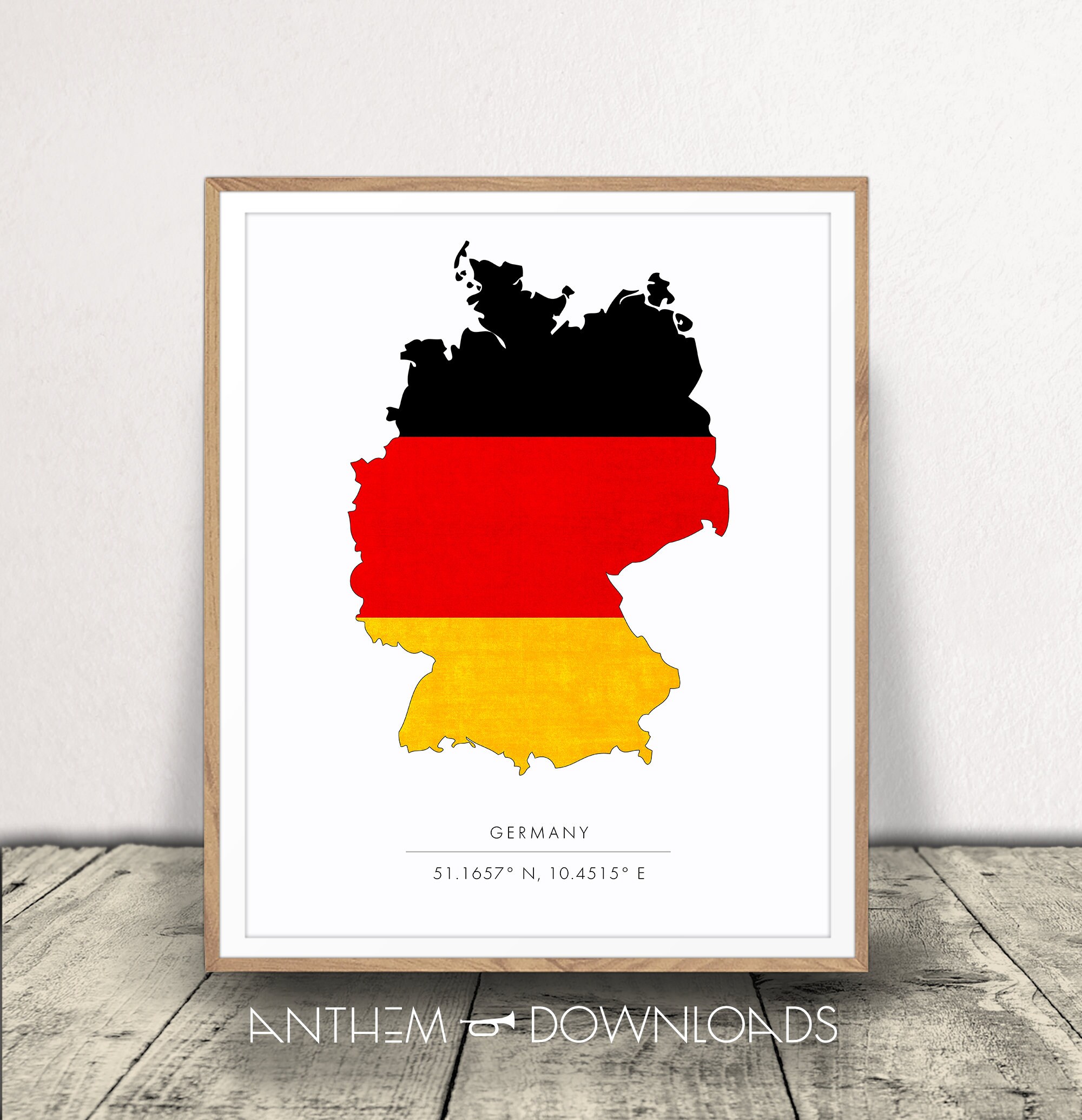 Germany Art Print - Map of Germany with Flag Outline - Family Heritage Decor - Nationality Poster - German Wall Art - Downloadable!