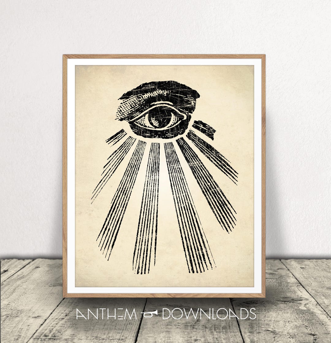 All Seeing Eye Print - Occult Art - Printable Eye Poster - Illuminati Art Print - Instant ...