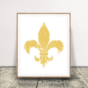 Fleur De Lis Art Print - New Orleans Wall Art - French Decor - Lily Flower Poster - Instant Download!