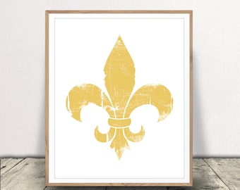 Fleur De Lis Art Print - New Orleans Wall Art - French Decor - Lily Flower Poster - Instant Download!