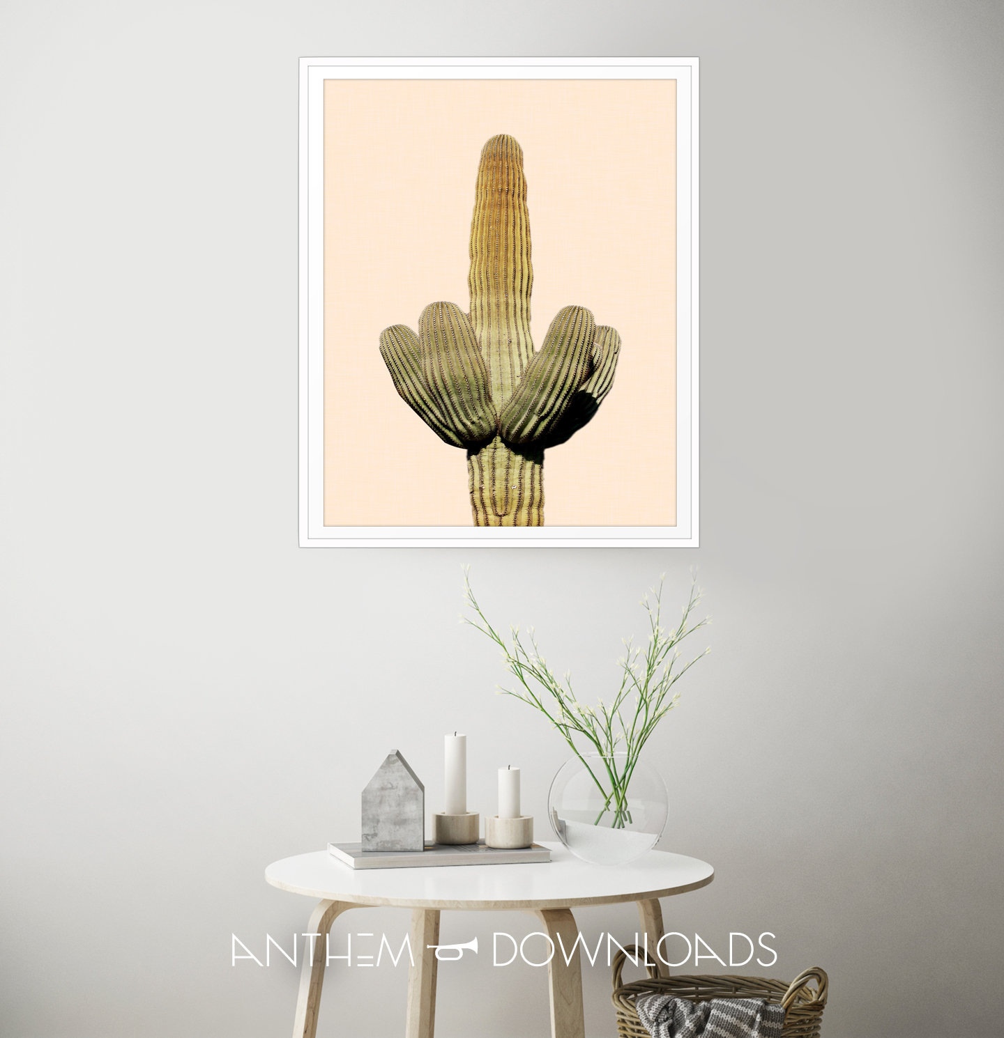 Cactus Art Print - Saguaro Cactus Download - Desert Decor - Warm Colors ...