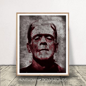 PRINTABLE Frankenstein - Halloween Art - Monster Print - DIGITAL DOWNLOAD - Horror Fan Gift