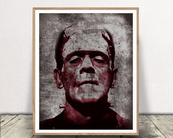 PRINTABLE Frankenstein - Halloween Art - Monster Print - DIGITAL DOWNLOAD - Horror Fan Gift