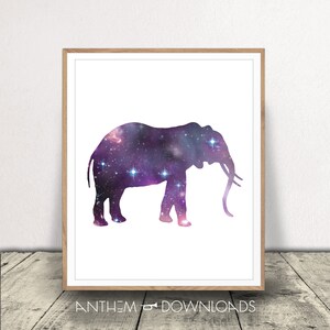 Elephant Galaxy Art - Astrology Wall Art - Universe Poster - Cosmos Print - Stardust Illustration - Spirit Animal Art Print - Printable!