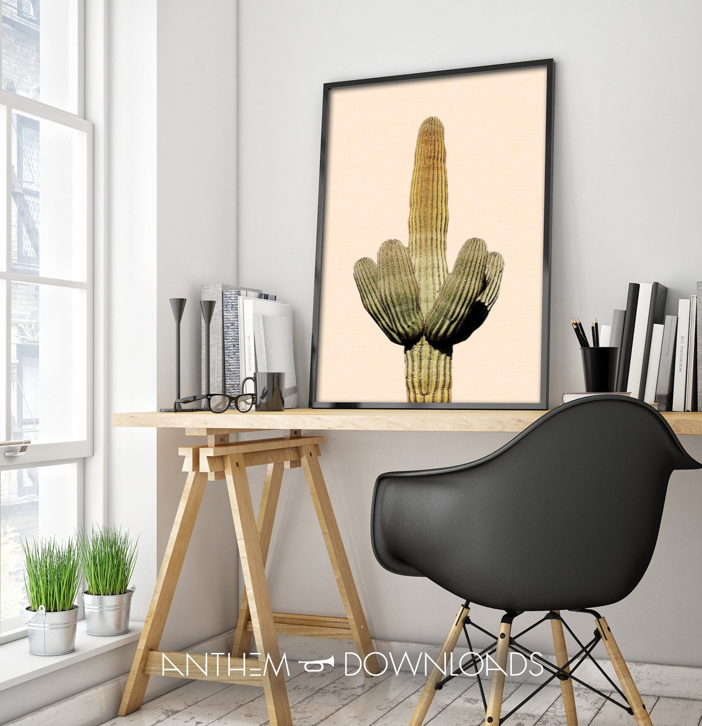 Cactus Art Print - Saguaro Cactus Download - Desert Decor - Warm Colors ...