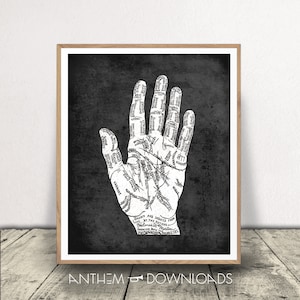 Palmistry Art Print - Psychic Art - Fortune Telling Printable - Palm Reading Download - Print At Home!