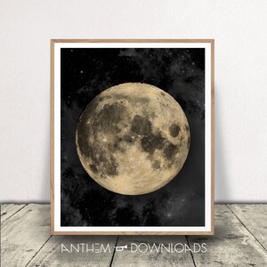 Printable Full Moon Art Print - Lunar Decor - Giant Full Moon Poster - Galaxy Wall Art - Outer Space Art - Instant Download!