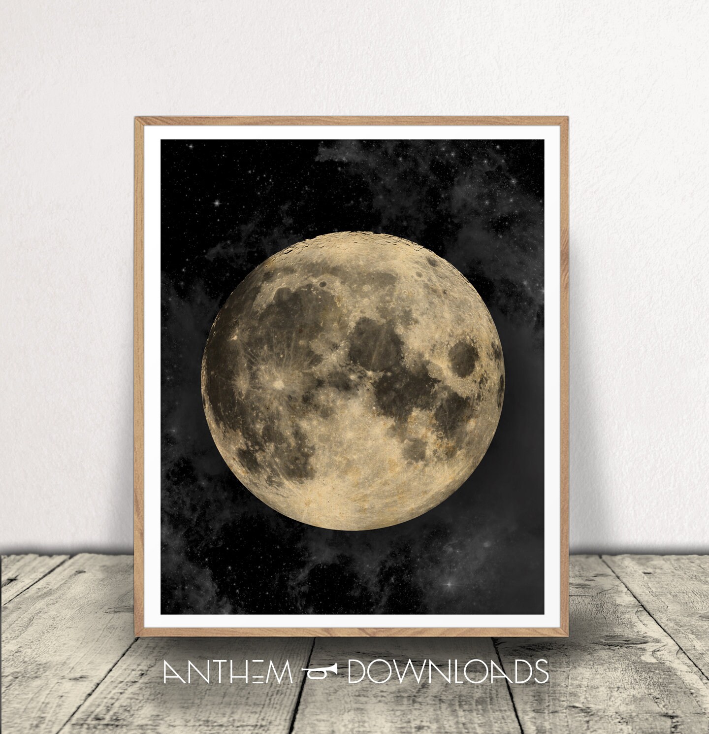 Printable Full Moon Art Print - Lunar Decor - Giant Full Moon Poster ...