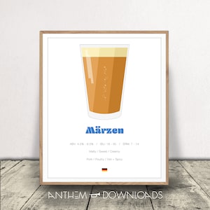 Märzen Art Print - Printable Beer Poster - German Beer Sign - Oktoberfest Party - Bartender Gift - INSTANT DOWNLOAD!