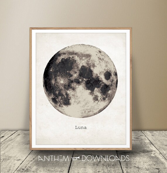 Moon Digital Download Luna Moon Moon Decor Moon Luna Moon Etsy