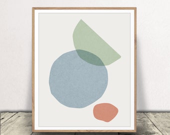 Abstract Art Print - Printable Living Room Poster - Abstract Shapes Decor - Neutral Colors Wall Art - Instant Download!