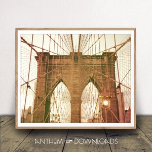 Brooklyn Bridge Print - New York City Poster - Urban Decor - Living Room Wall Art - Instant Download!