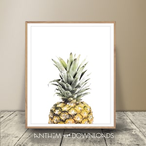 Pineapple Digital Download - Half Pineapple Print - Tropical Decor - Kitchen Wall Art - Fruit Poster - Modern Minimalist Art