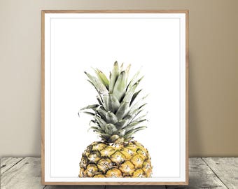 Pineapple Digital Download - Half Pineapple Print - Tropical Decor - Kitchen Wall Art - Fruit Poster - Modern Minimalist Art