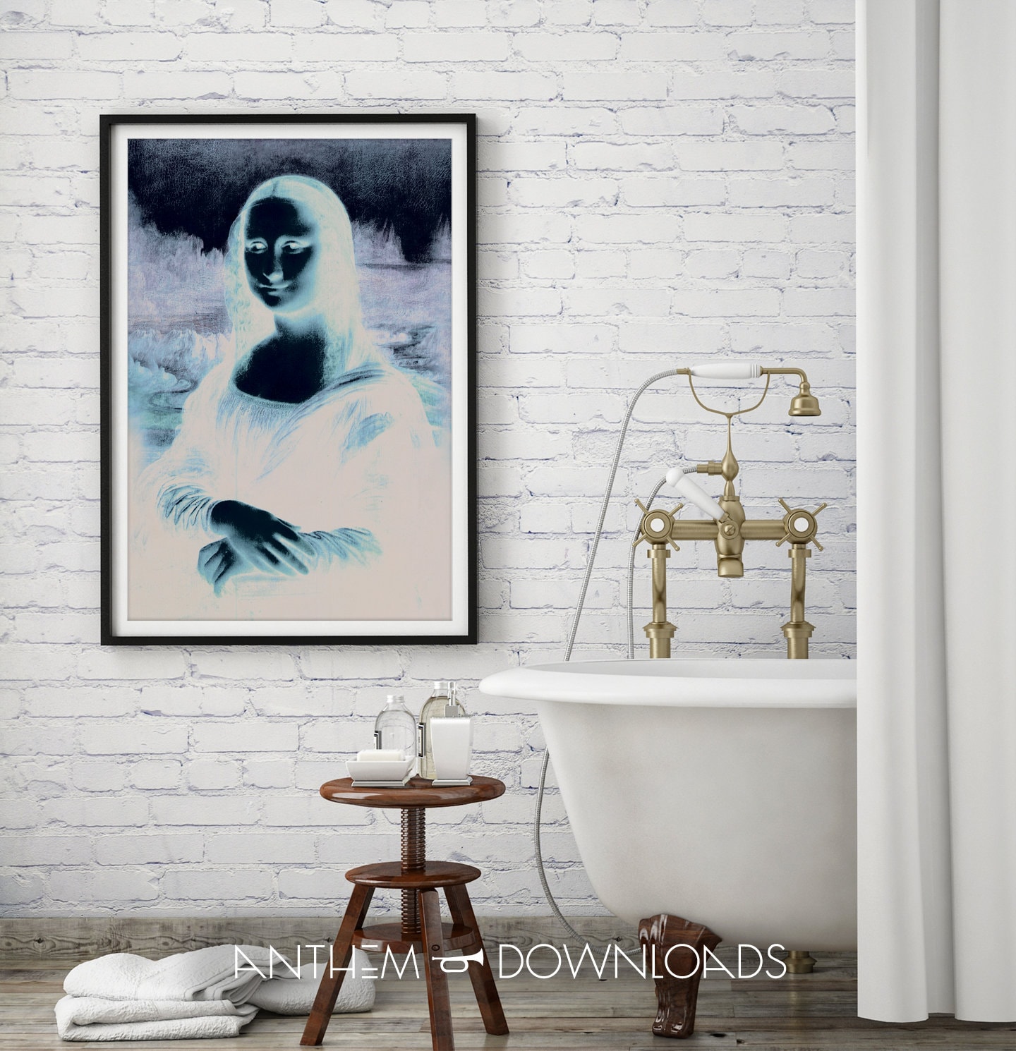 PRINTABLE Mona Lisa Inverted Colors DIGITAL DOWNLOAD 