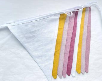 Banderines de lino coloridos, decoración infantil, guirnalda para fiestas