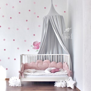 Cotton Bed Hanging Canopy, Premium Cotton Crib Baldachin, Kids Room Play Tent, Reading Nook, Betthimmel, Nursery Accent