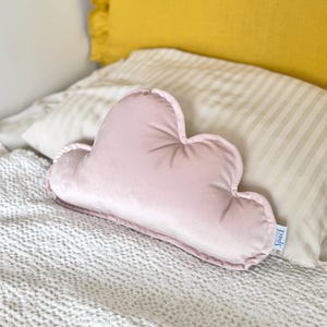 Cojín de nube de terciopelo rosa empolvado, almohada decorativa suave ruborizada, decoración de habitación infantil de estilo nórdico, regalo para baby shower de niña.