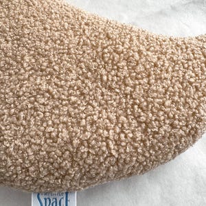 Dusty Pink Boucle Moon Pillow, Crescent Nursery Pillow, Soft Throw Cushion image 9
