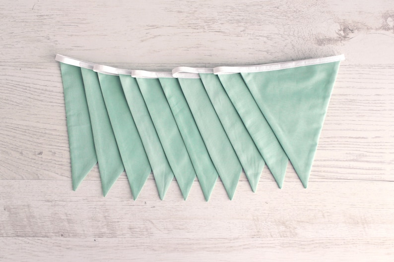 Mint Fabric Bunting / Pennant Garland / Pennant Banner / Etsy