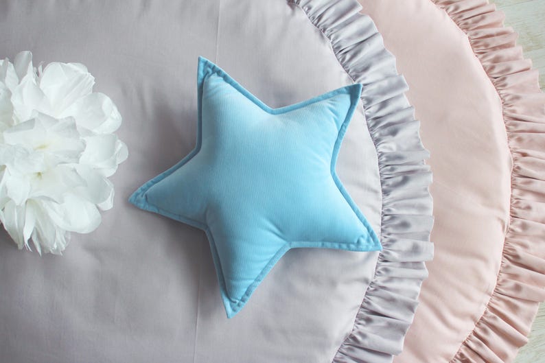 Sky Blue Velvet Star Cushion / Star pillow / Star shaped Etsy