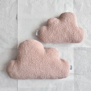 Powder Pink Boucle Cloud Pillow, Blush Pillow