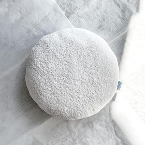 Cojín redondo de bouclé color blanco crema, cojín decorativo de textura suave, cojín de acento neutro