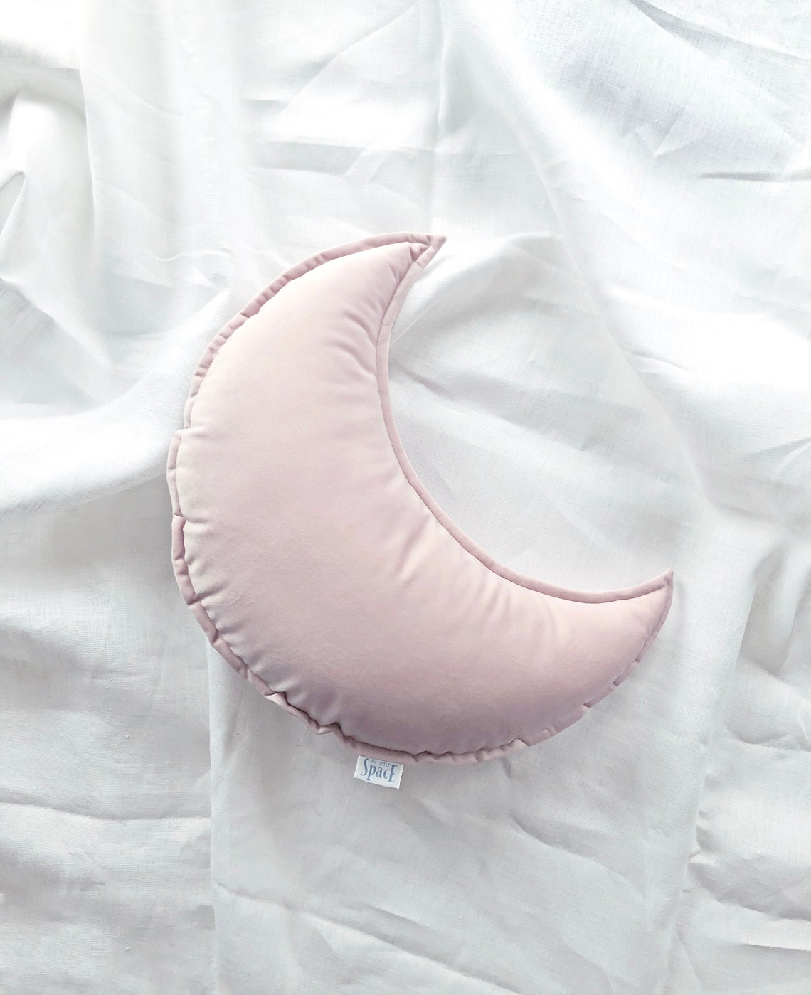 Powder Pink Velvet Crescent Moon Cushion / Moon Shaped Pillow Etsy