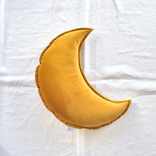 Mustard Velvet Crescent Moon Cushion / Moon Shaped Pillow / Etsy