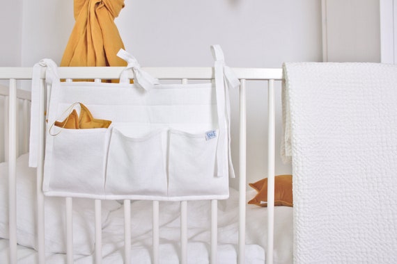 Sac de Rangement Suspendu en Tissu de Lin Bébé Poches Organisateur