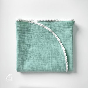 Bio Musselin Baby Decke, Dusty Mint Baumwolle Weicher Sommer Decke, Dünne Doppel Gauze Wrap, Pflege Cover Up, Baby Shower Neugeborene Geschenk