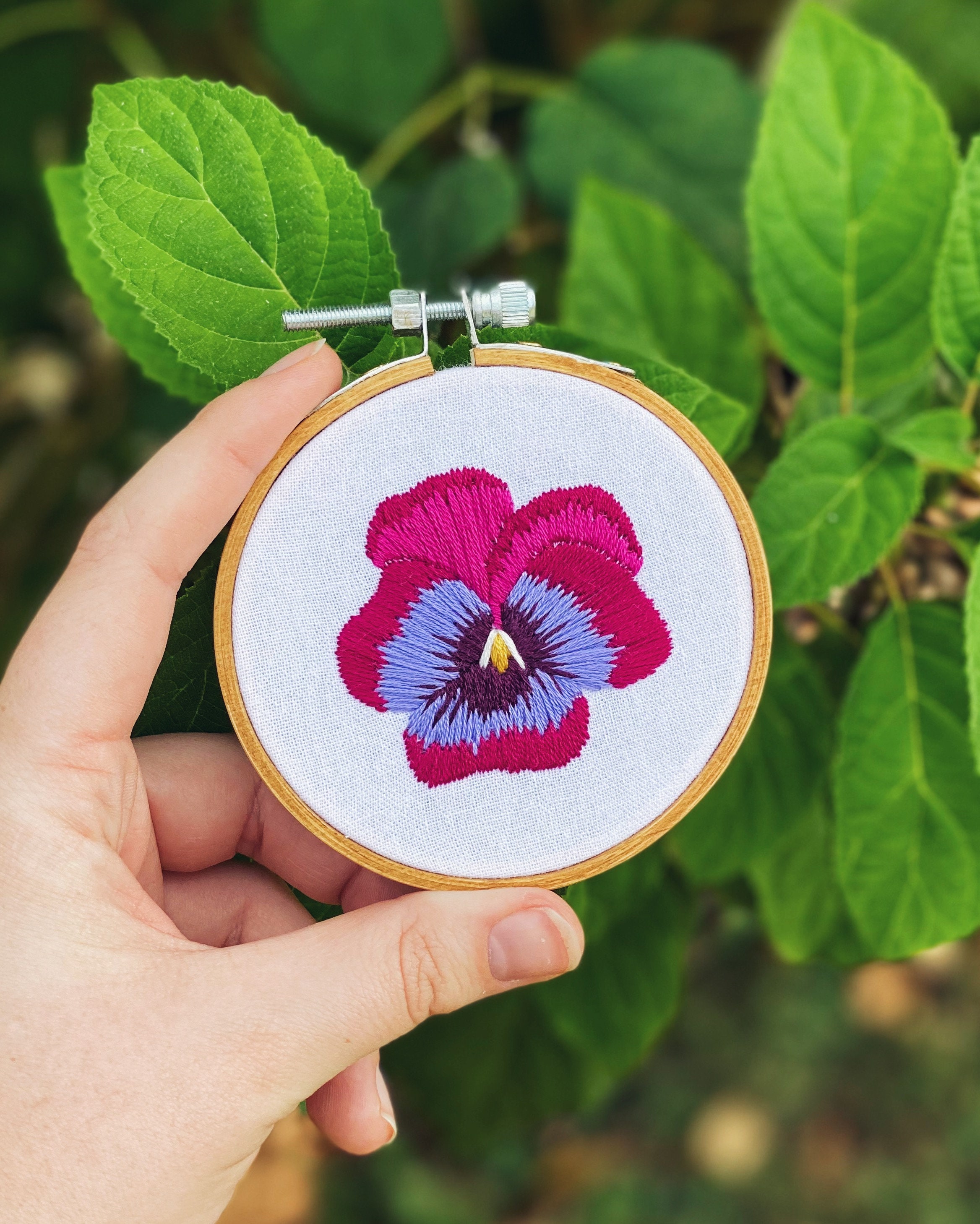 Pansy Embroidery Etsy