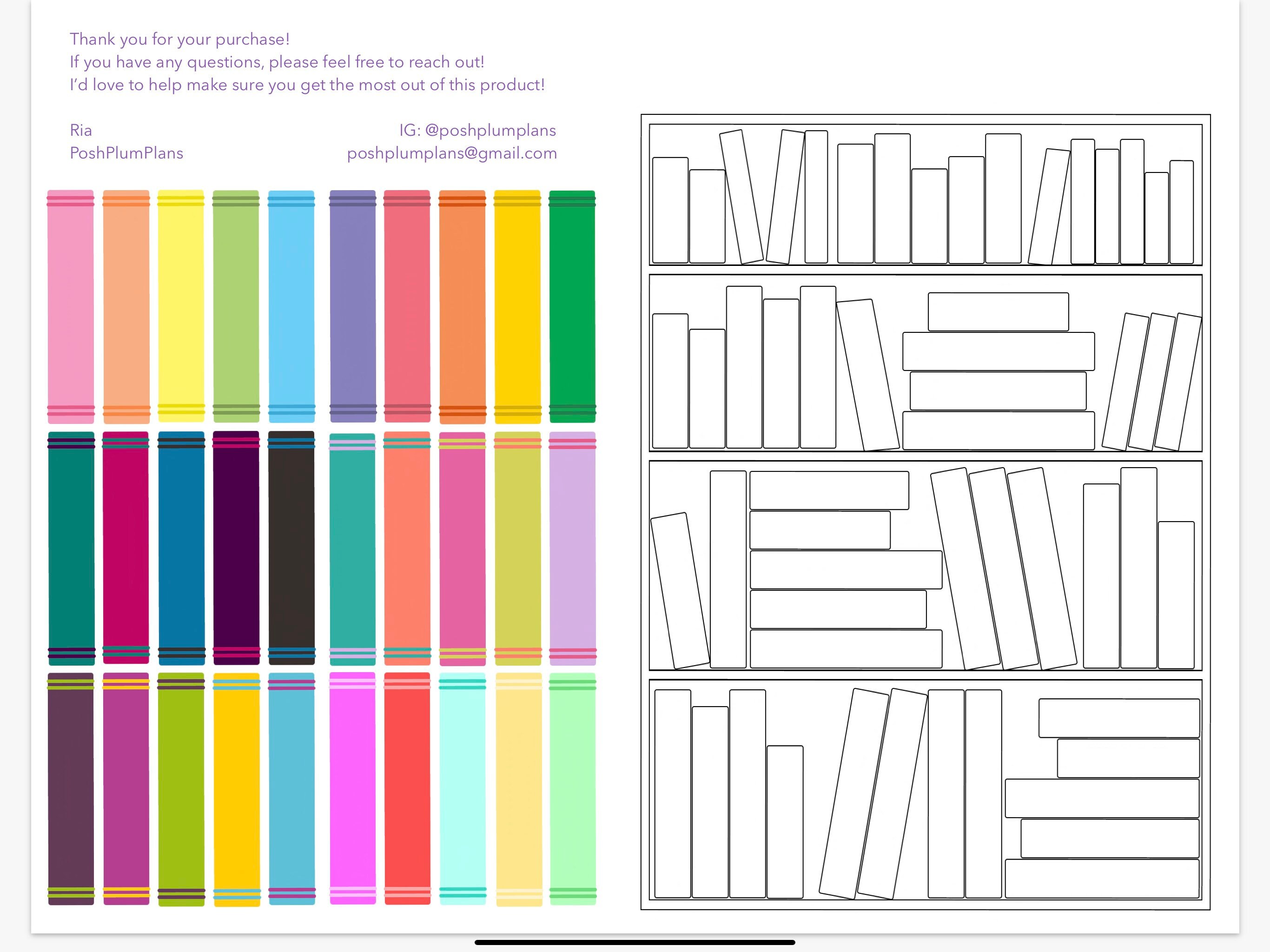 Digital Bookshelf Tracker Goodnotes 5 Bookshelf Tracker Bookshelf