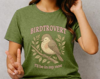 Birdtrovert Finch Shirt | Vintage Cottagecore Birdwatching Tee