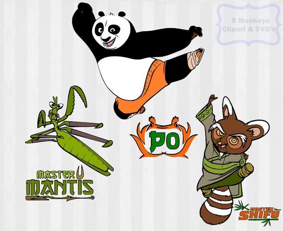 Kung Fu Panda Svg Svg Dxf Png Kung Fu Panda Clipart Etsy