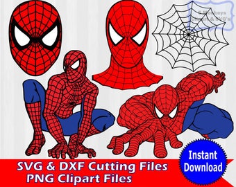 Spiderman Bundle Download, Spiderman Digital Clip Art, Spiderman SVG, PNG Files, SVG Files for Silhouette Cameo, Print and Cut, Cricut