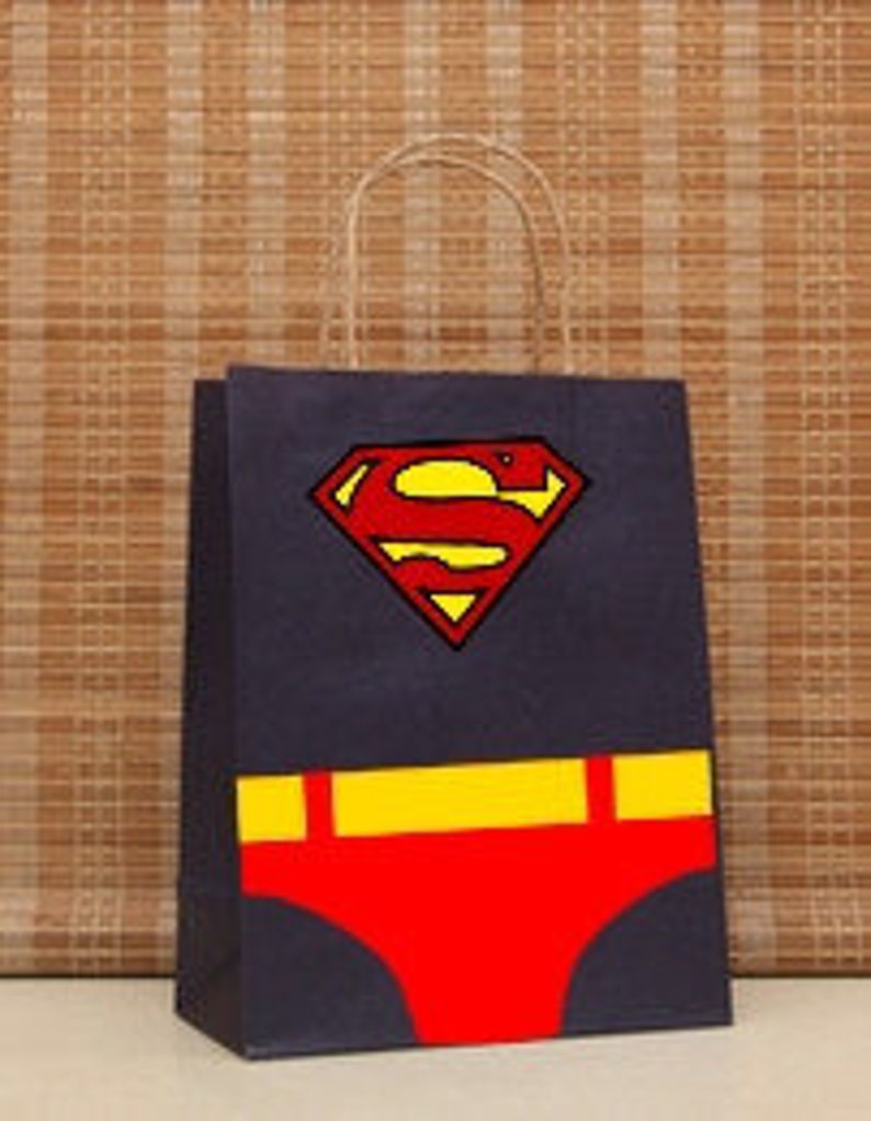 Diy Superman Goody Bags Birthday Party Printables Make Your Etsy