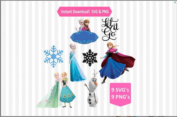 Download Frozen SVG Files bundle Print and Cut 9 SVG Files 9 PNG | Etsy