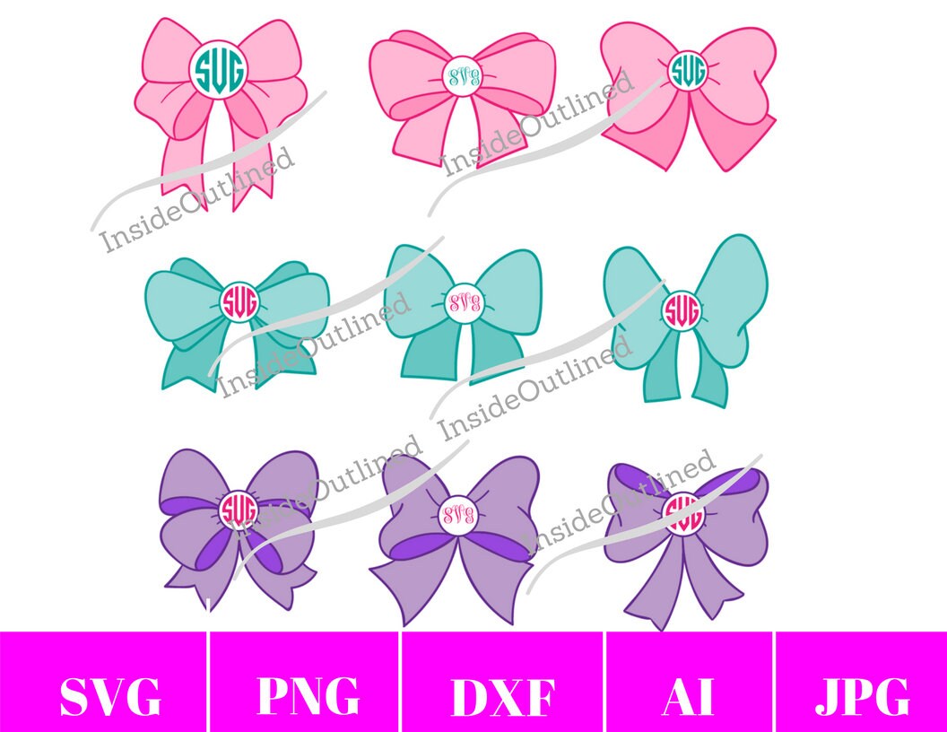 Download Bow Svg Bow Monogram Svg Bow Monogram File Bow Monogram Etsy