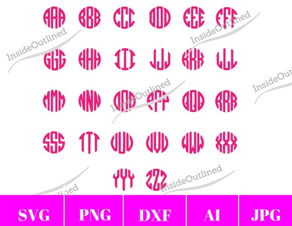 Download Monogram Svg Circle Monogram Svg Monogram Letters Monogram Etsy