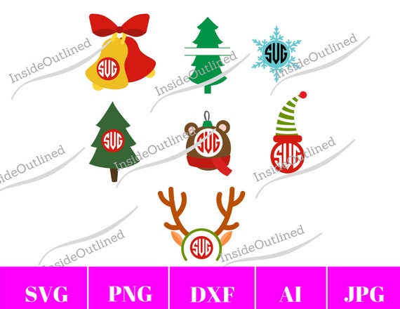 Download Free Christmas Monogram Christmas Monogram Svg Christmas Svg Etsy SVG DXF Cut File