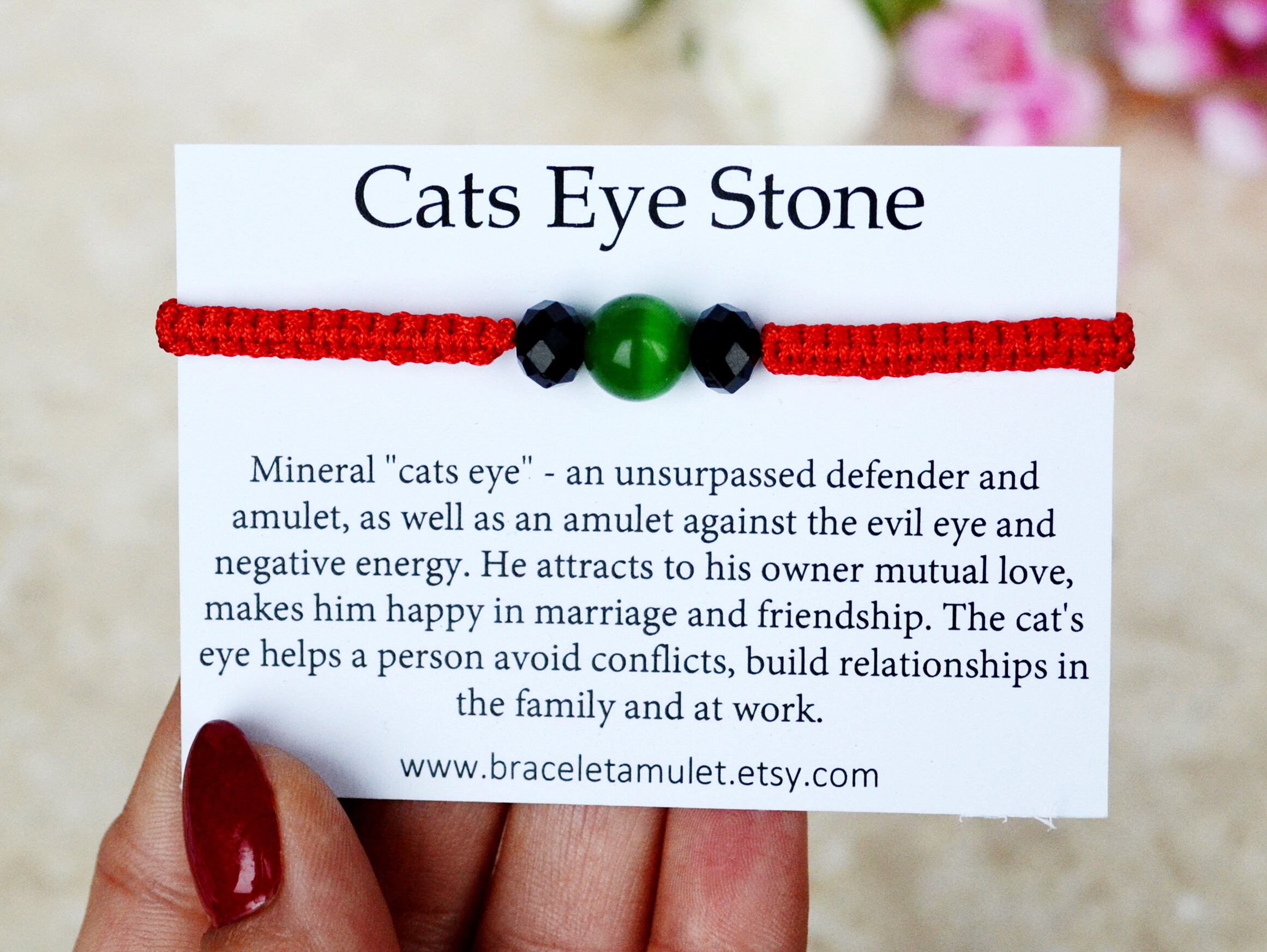 Evil eye bracelet Green cat eye bracelet Gemstone amulet Etsy