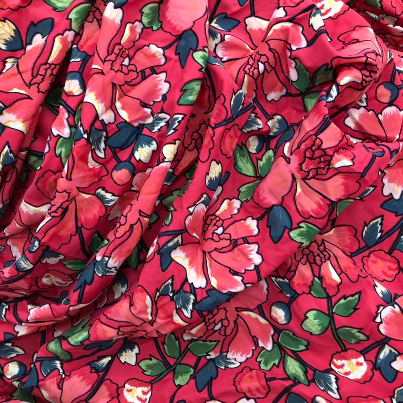 Floral Nylon Lycra Spandex Fabric 4 Way Strech By Yard | Etsy