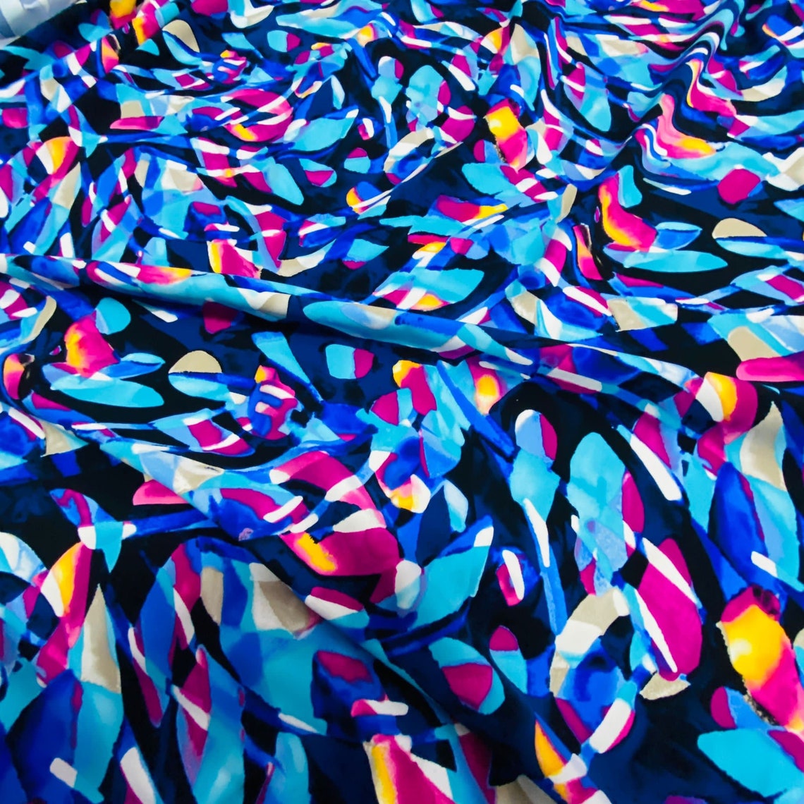 Spandex Abstract Print Stretch fabric 4 way Spandex lycra Etsy