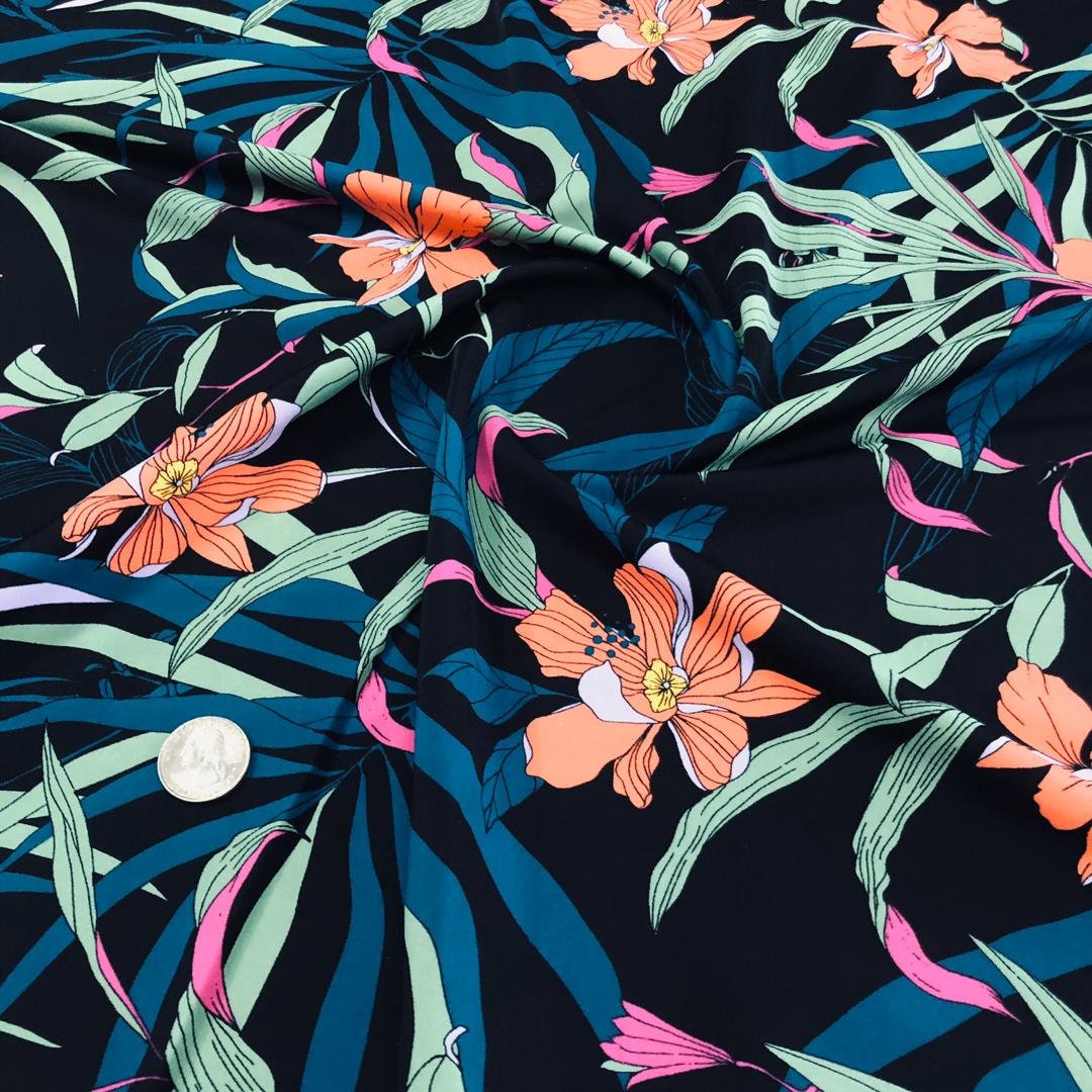 Best seller hawaii tropical print Nylon Lycra Spandex Fabric | Etsy