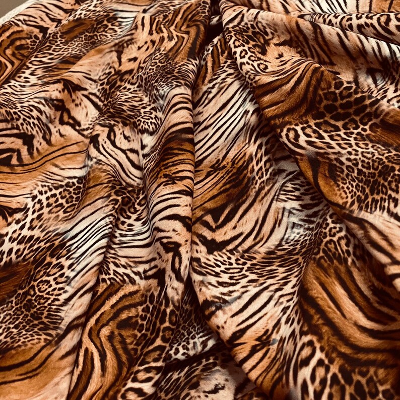 Leopard Print Nylon Lycra Spandex Fabric 4 Way strech By Yard Etsy