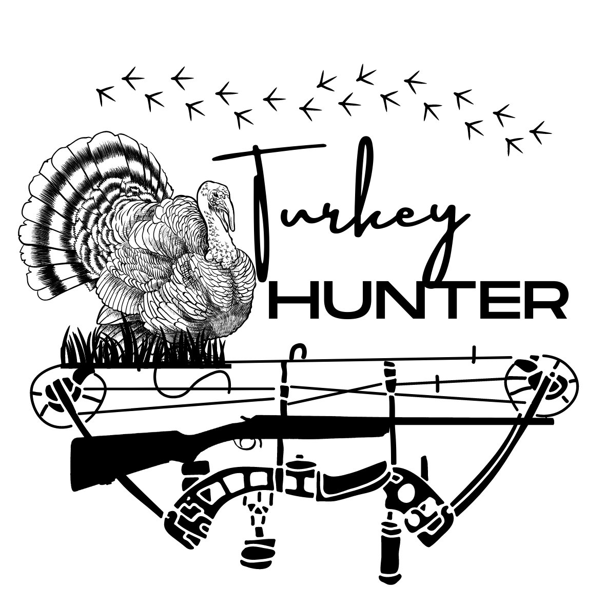 Turkey Hunter DECAL SVG Etsy