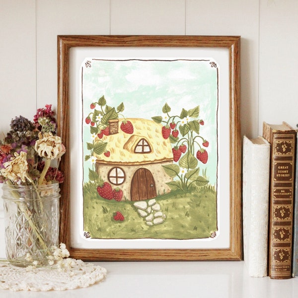 Strawberry Cottage - Printable Art