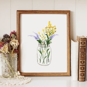 Flowers in a Jar - Printable Art