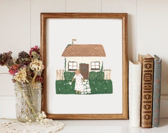 A Bear and her Cottage - Printable Art